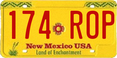 NM license plate 174ROP
