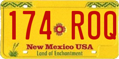 NM license plate 174ROQ