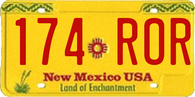 NM license plate 174ROR