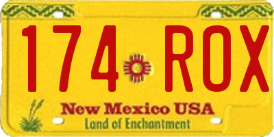 NM license plate 174ROX