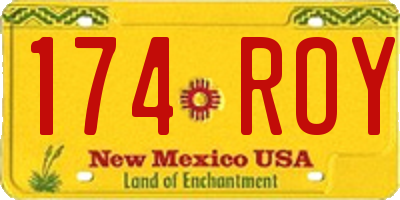 NM license plate 174ROY