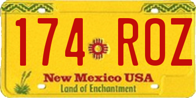 NM license plate 174ROZ
