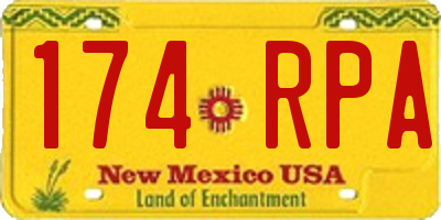 NM license plate 174RPA