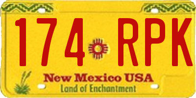 NM license plate 174RPK
