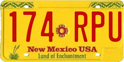 NM license plate 174RPU