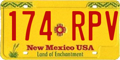 NM license plate 174RPV