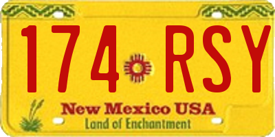 NM license plate 174RSY