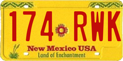 NM license plate 174RWK