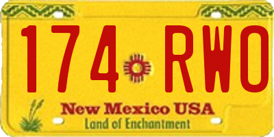 NM license plate 174RWO