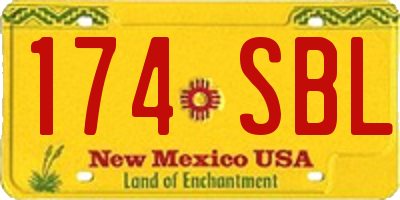 NM license plate 174SBL