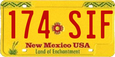 NM license plate 174SIF