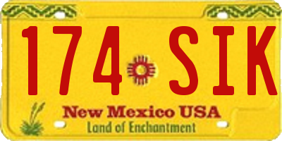 NM license plate 174SIK
