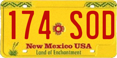 NM license plate 174SOD
