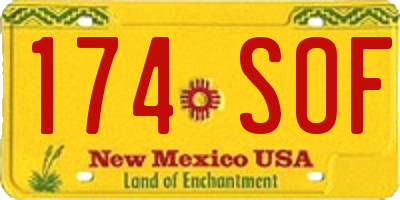 NM license plate 174SOF