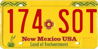 NM license plate 174SOT