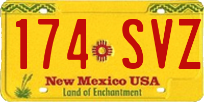 NM license plate 174SVZ