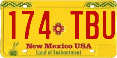 NM license plate 174TBU