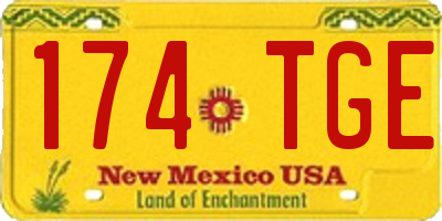 NM license plate 174TGE