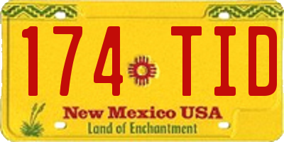 NM license plate 174TID
