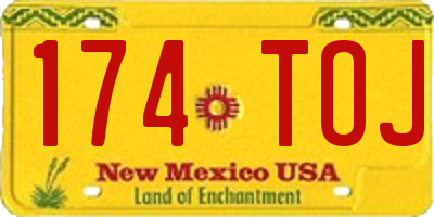 NM license plate 174TOJ