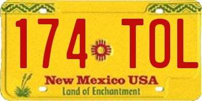 NM license plate 174TOL