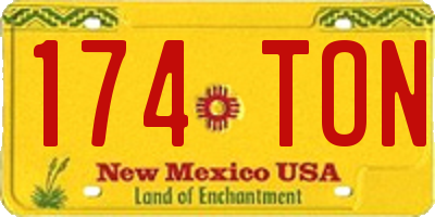 NM license plate 174TON
