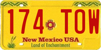NM license plate 174TOW