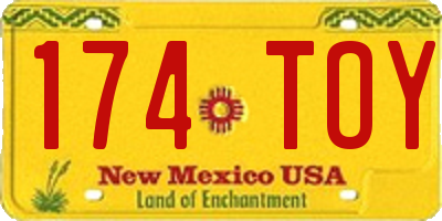 NM license plate 174TOY
