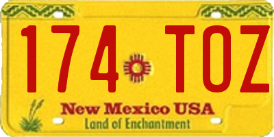 NM license plate 174TOZ