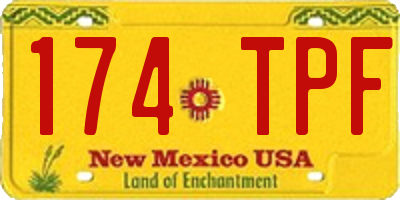 NM license plate 174TPF