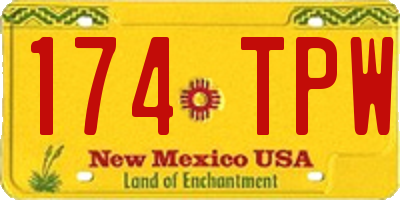 NM license plate 174TPW