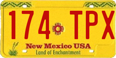 NM license plate 174TPX