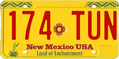 NM license plate 174TUN