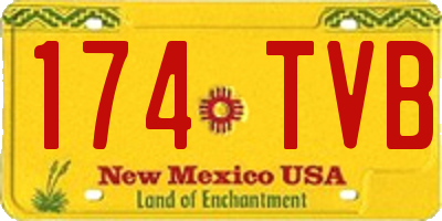 NM license plate 174TVB
