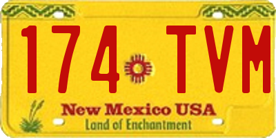 NM license plate 174TVM