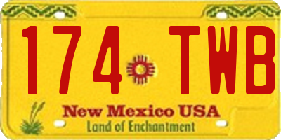 NM license plate 174TWB