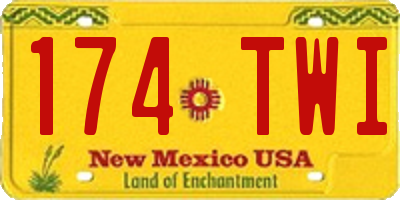 NM license plate 174TWI