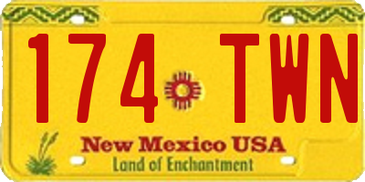 NM license plate 174TWN