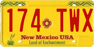NM license plate 174TWX