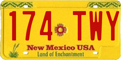 NM license plate 174TWY