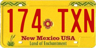 NM license plate 174TXN