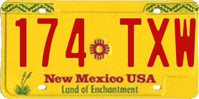 NM license plate 174TXW