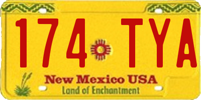 NM license plate 174TYA