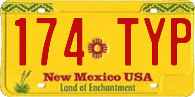 NM license plate 174TYP