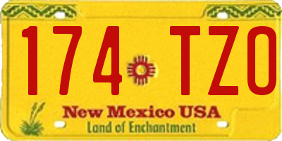 NM license plate 174TZO