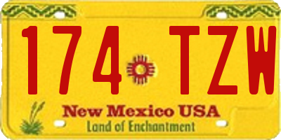 NM license plate 174TZW