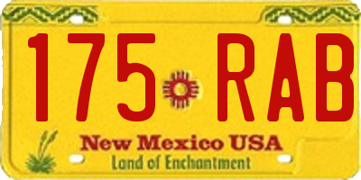 NM license plate 175RAB