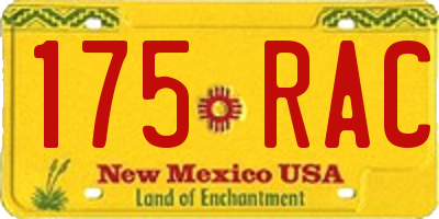 NM license plate 175RAC