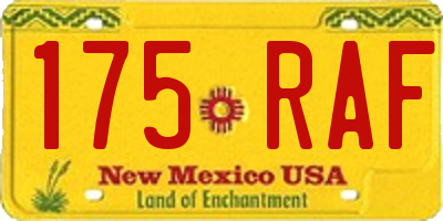 NM license plate 175RAF
