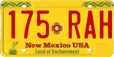 NM license plate 175RAH